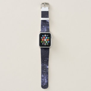 Violet purple black abstract galaxy apple watch band