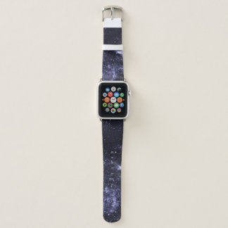 Violet purple black abstract galaxy apple watch band