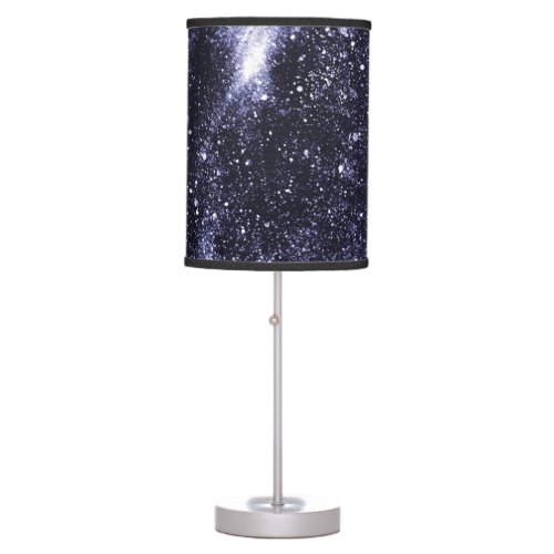 Violet purple black abstract galaxy table lamp