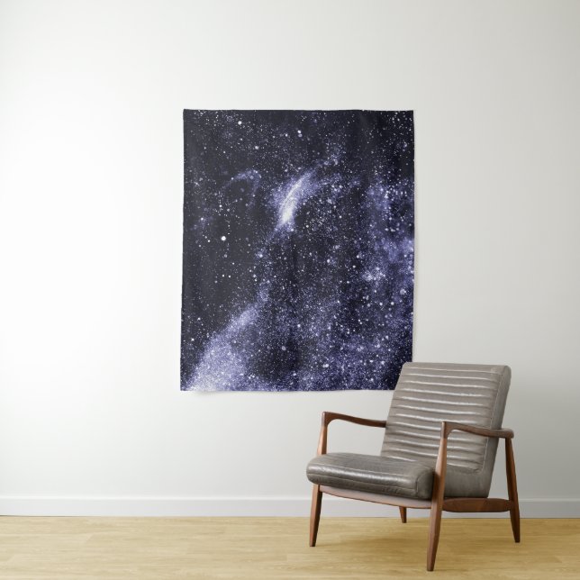Violet purple black abstract galaxy tapestry (In Situ)