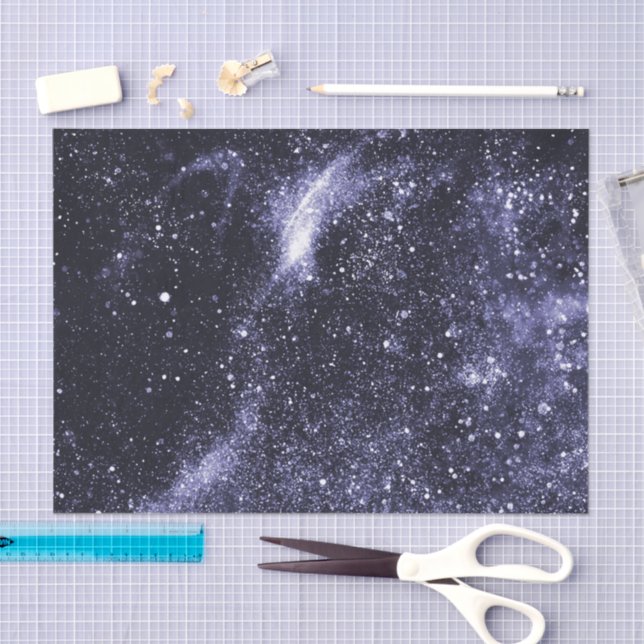 Violet purple black abstract galaxy tissue paper (Craft)
