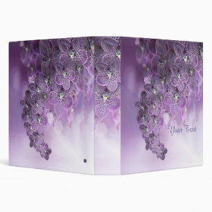 Violet Purple Blooming Flower Orchids 3 Ring Binder