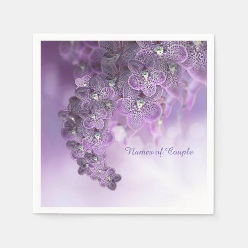 Violet Purple Blooming Flower Orchids Napkins