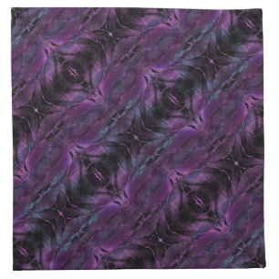 Violet Purple blue black feather texture abstract Cloth Napkin