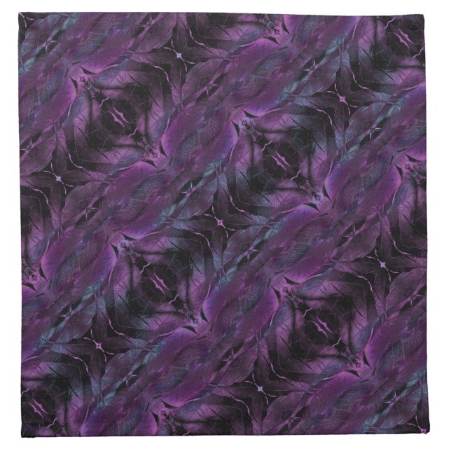 Violet Purple blue black feather texture abstract Cloth Napkin (Front)