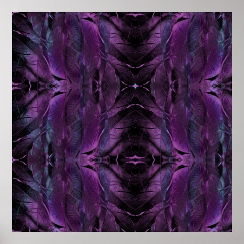 Violet Purple blue black feather texture abstract  Poster