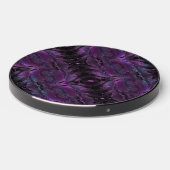 Violet Purple blue black feather texture abstract Wireless Charger (Front 2)