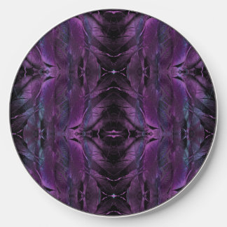 Violet Purple blue black feather texture abstract Wireless Charger
