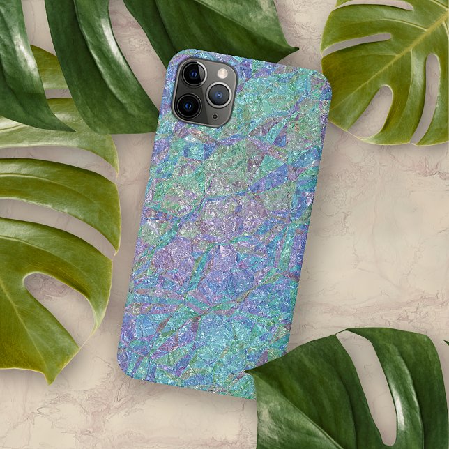 Violet Purple Blue Turquoise Pink Marble Pattern iPhone Case (Creator Uploaded)