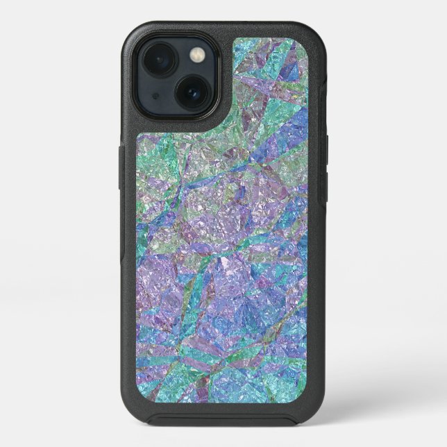 Violet Purple Blue Turquoise Pink Marble Pattern Otterbox iPhone Case (Back)