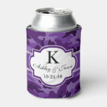 Violet Purple Camo, Camouflage Wedding Can Cooler at Zazzle