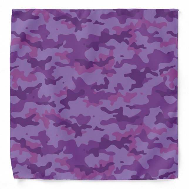 Violet Purple Camo Pattern Bandana (Front)