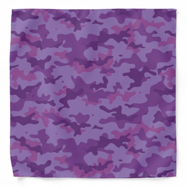 Violet Purple Camo Pattern Bandana