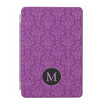 Violet Purple Elegant Vintage Damask Monogram iPad Mini Cover