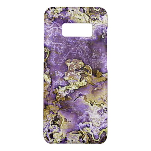 Violet Purple Faux Gold Minerals Agate Art Pattern Case_Mate Samsung Galaxy S8 Case