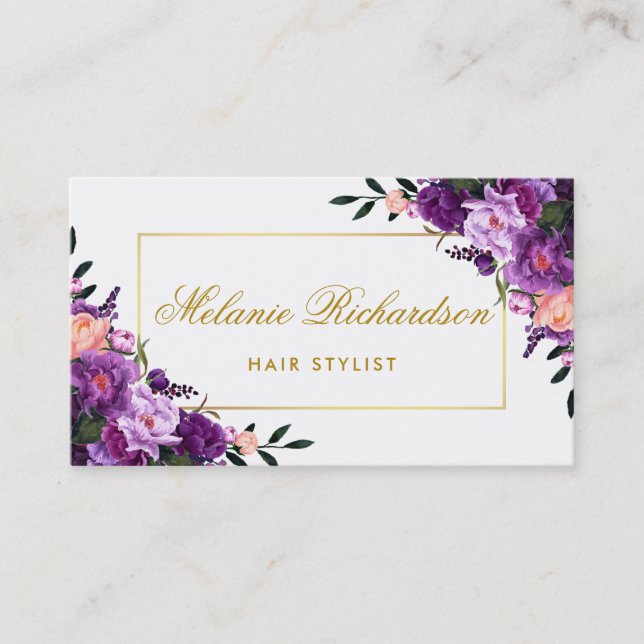 Violet Purple Floral Hair Stylist Appointment (Front)