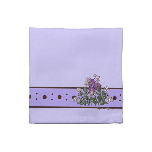 Violet Purple flowers Relax Cup cloth napkin (Quarter Fold)