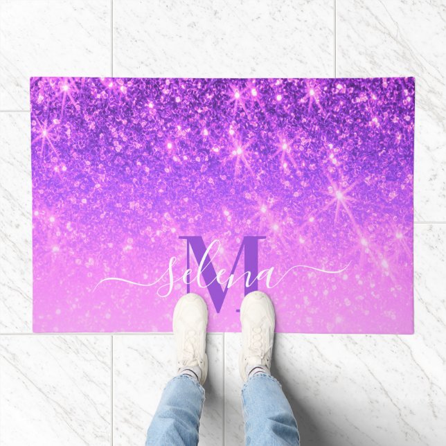 Violet Purple Glitter Doormat (Indoor)
