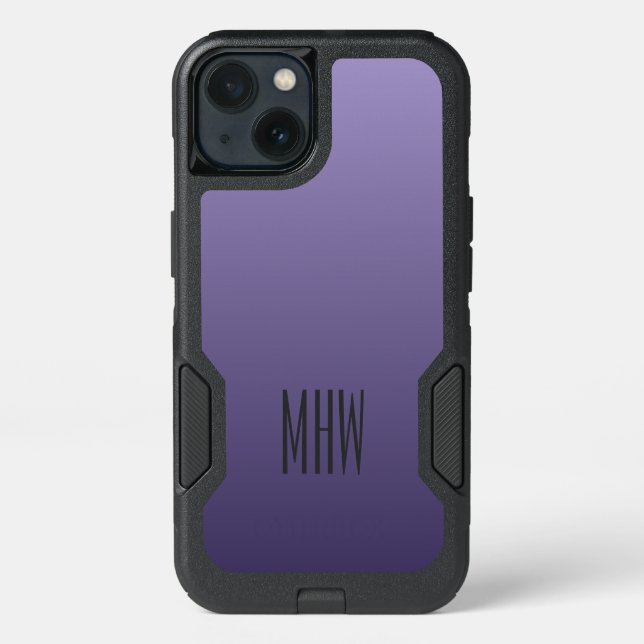 Violet Purple Gradient custom monogram phone cases (Back)