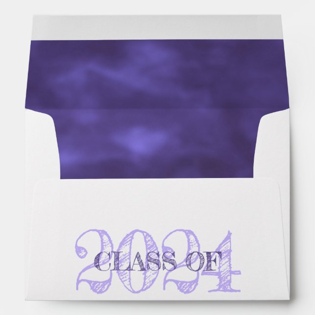 Violet Purple Graduation | Watercolor Grad Party Envelope (Back (Bottom))