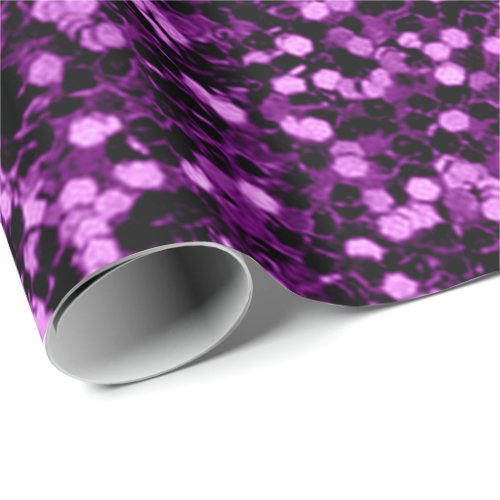 Violet Purple Grape Glitter Sparkly Wedding Bridal Wrapping Paper