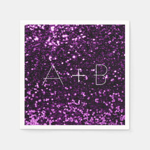 Violet Purple Grape Plum Sequin Sparkly Glitter Napkins