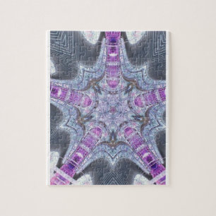 Violet purple gray geometric art jigsaw puzzle
