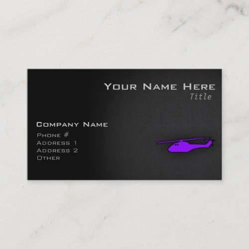 Violet Purple Helicopter Business Card