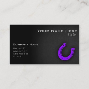 Violet Purple Horse Shoe Business Card by ColorStock at Zazzle