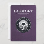 Violet Purple Ireland Passport Wedding Invitation