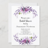 Violet Purple Lavender Floral Bridal Shower Invitation (Front)