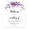 Violet Purple Lavender Floral Wedding Sign