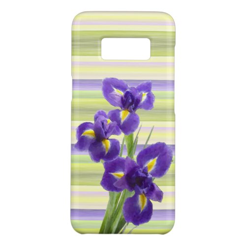 Violet Purple Lilac Irises Watercolor Art Painting Case_Mate Samsung Galaxy S8 Case
