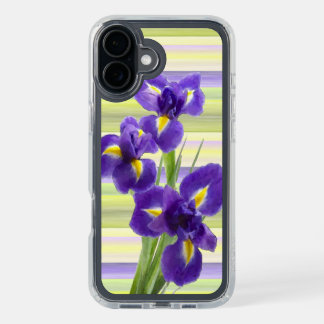 Violet Purple Lilac Irises Watercolor Art Painting iPhone 16 Plus Case