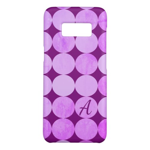 Violet Purple Magenta  Pink Circles Monogram Case_Mate Samsung Galaxy S8 Case