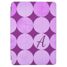 Violet, Purple Magenta &amp; Pink Circles Monogram iPad Air Cover
