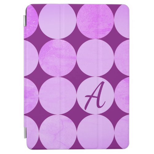 Violet Purple Magenta  Pink Circles Monogram iPad Air Cover