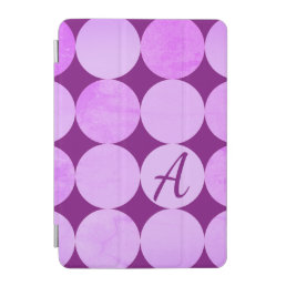 Violet, Purple Magenta &amp; Pink Circles Monogram iPad Mini Cover