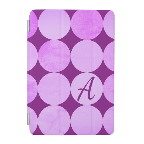 Violet Purple Magenta  Pink Circles Monogram iPad Mini Cover