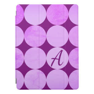 Violet, Purple Magenta & Pink Circles Monogram iPad Pro Cover
