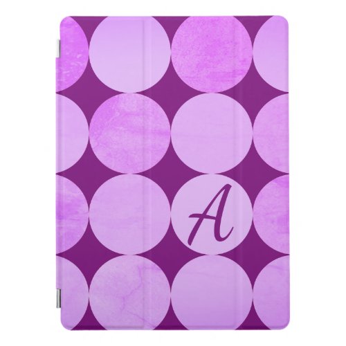 Violet Purple Magenta  Pink Circles Monogram iPad Pro Cover
