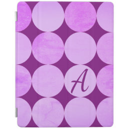 Violet, Purple Magenta &amp; Pink Circles Monogram iPad Smart Cover