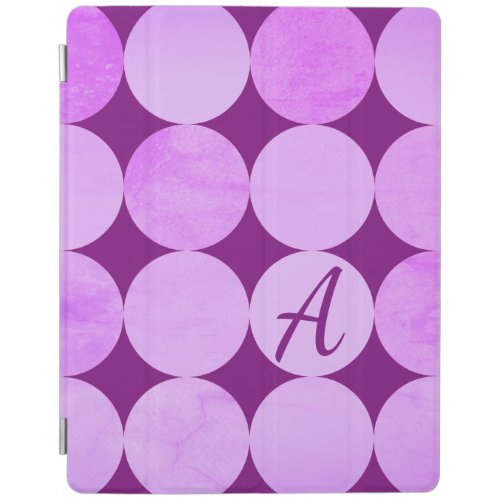 Violet Purple Magenta  Pink Circles Monogram iPad Smart Cover