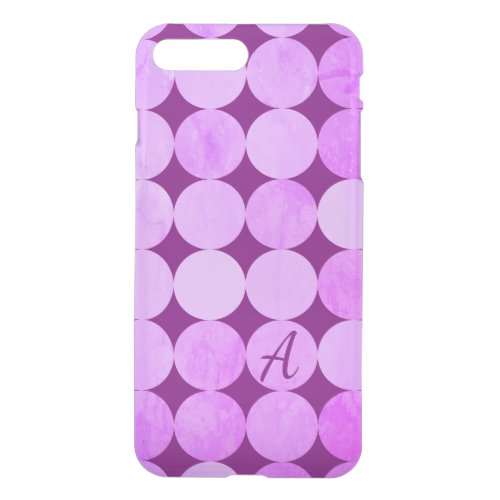 Violet Purple Magenta  Pink Circles Monogram iPhone 8 Plus7 Plus Case