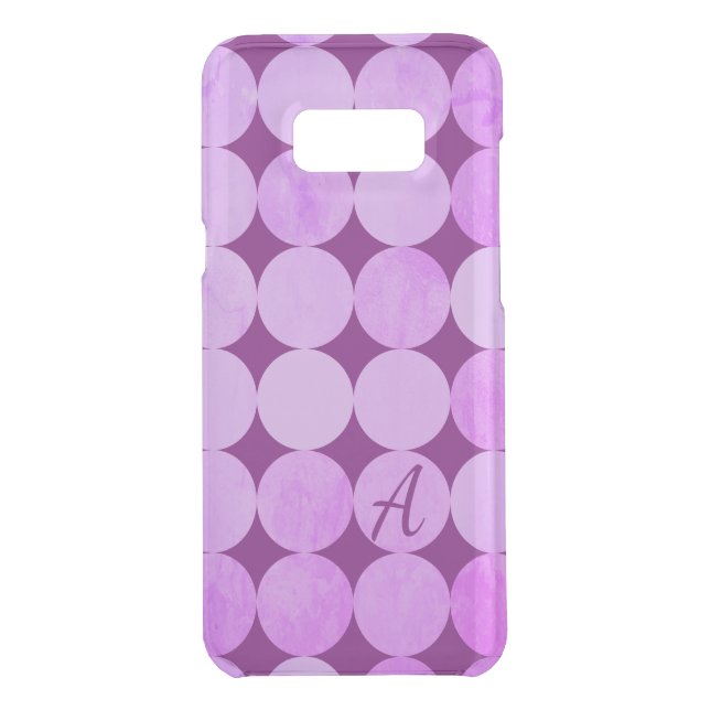 Violet, Purple Magenta & Pink Circles Monogram Uncommon Samsung Galaxy Case (Back)