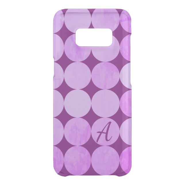 Violet, Purple Magenta & Pink Circles Monogram Uncommon Samsung Galaxy Case (Back)