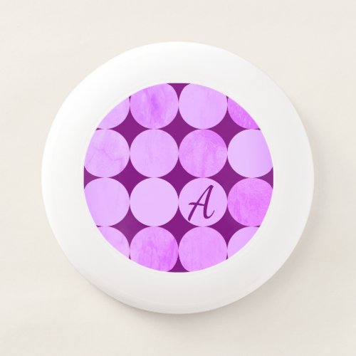 Violet Purple Magenta  Pink Circles Monogram Wham_O Frisbee