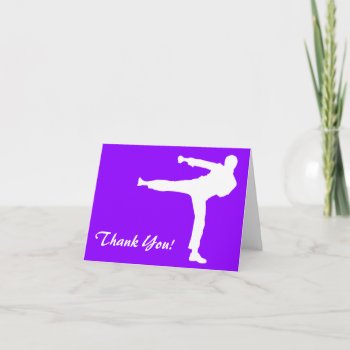 Violet Purple Martial Arts Thank You Card by ColorStock at Zazzle