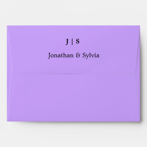 Violet Purple Monograms Name Colorful Cool Wedding Envelope