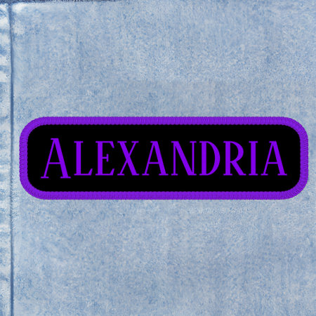 Violet Purple Name And Black Rectangular Patch